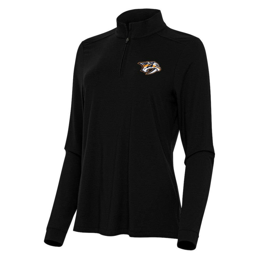 Nashville Predators Antigua Women's Intent Quarter-Zip Top Black