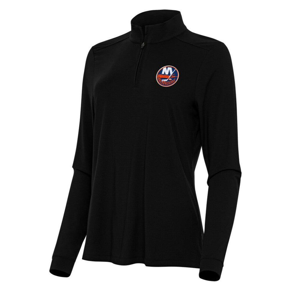 New York Islanders Antigua Women's Intent Quarter-Zip Top Black