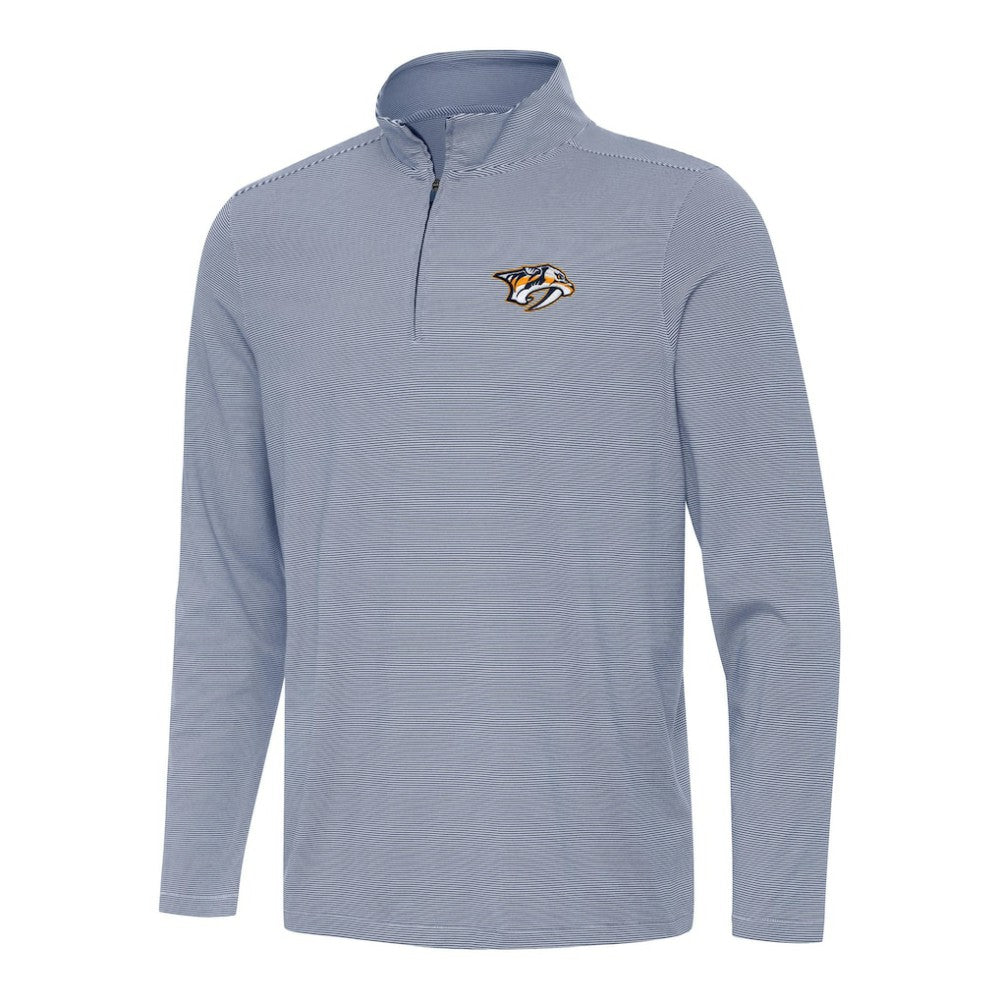 Nashville Predators Antigua Twine Quarter-Zip Top Navy