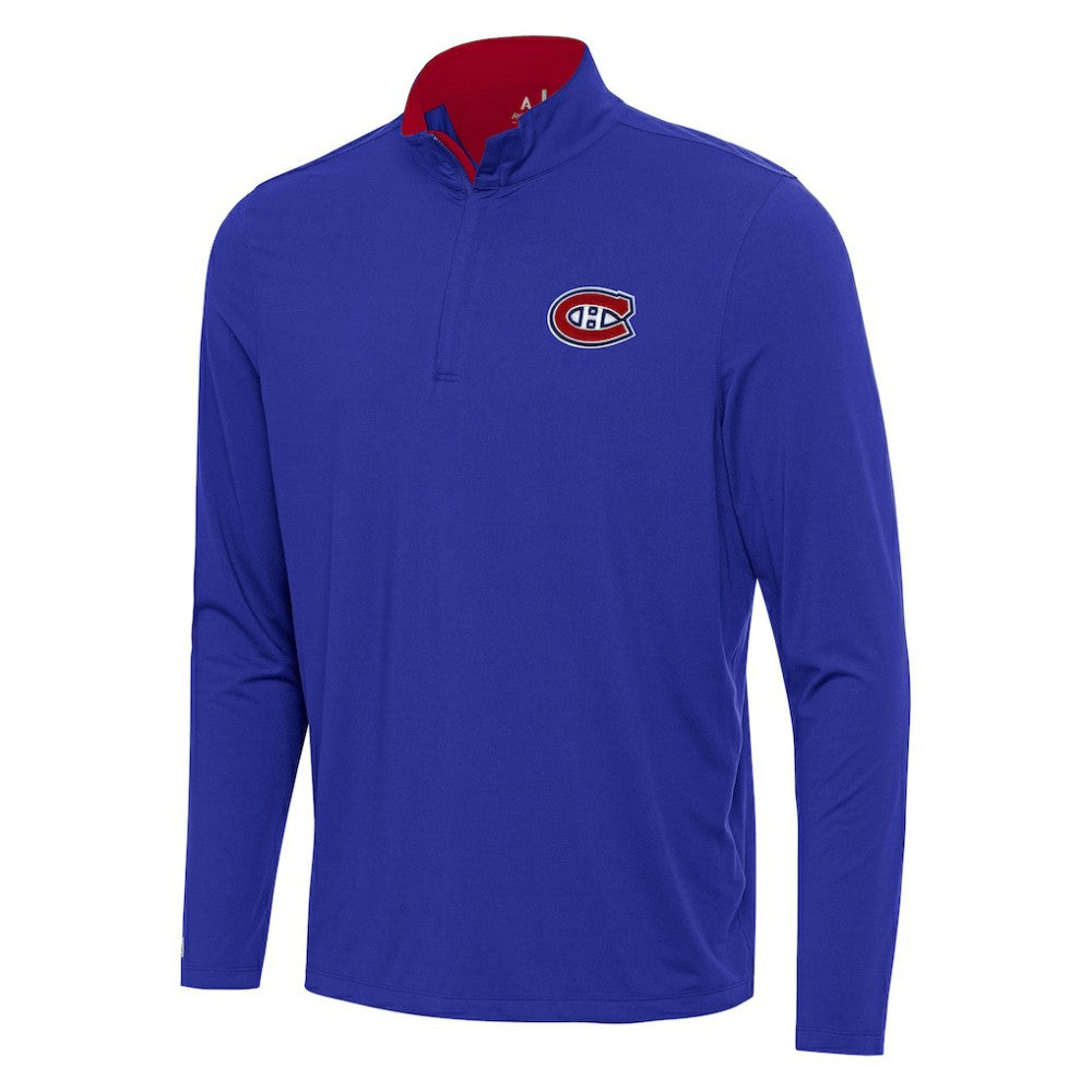Montreal Canadiens Antigua Content Quarter-Zip Pullover Top Blue/Red