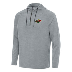 Minnesota Wild Antigua Spikes Quarter-Zip Hoodie Heather Gray