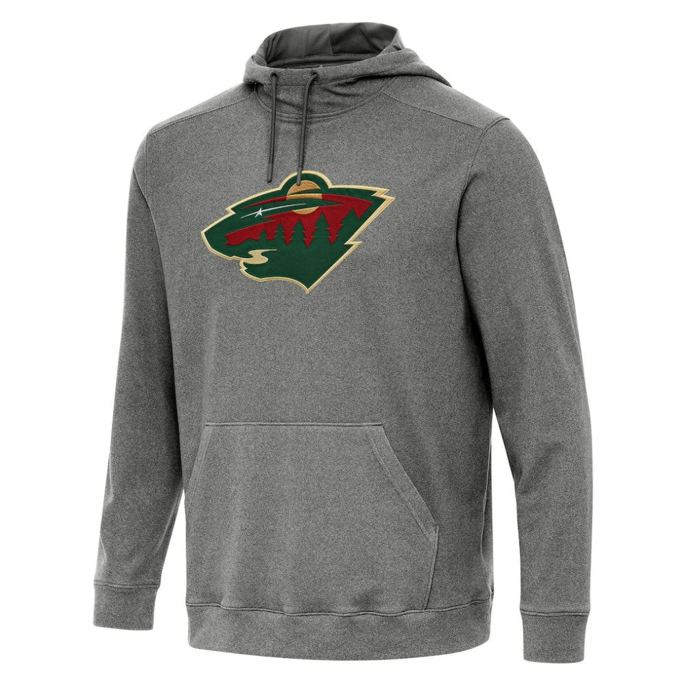 Minnesota Wild Antigua Cloud Pullover Hoodie Heather Black