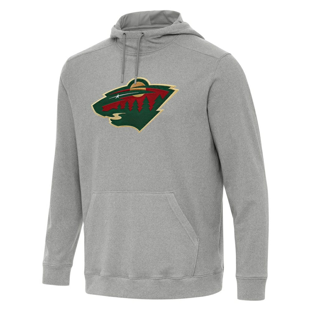 Minnesota Wild Antigua Cloud Pullover Hoodie Heather Gray