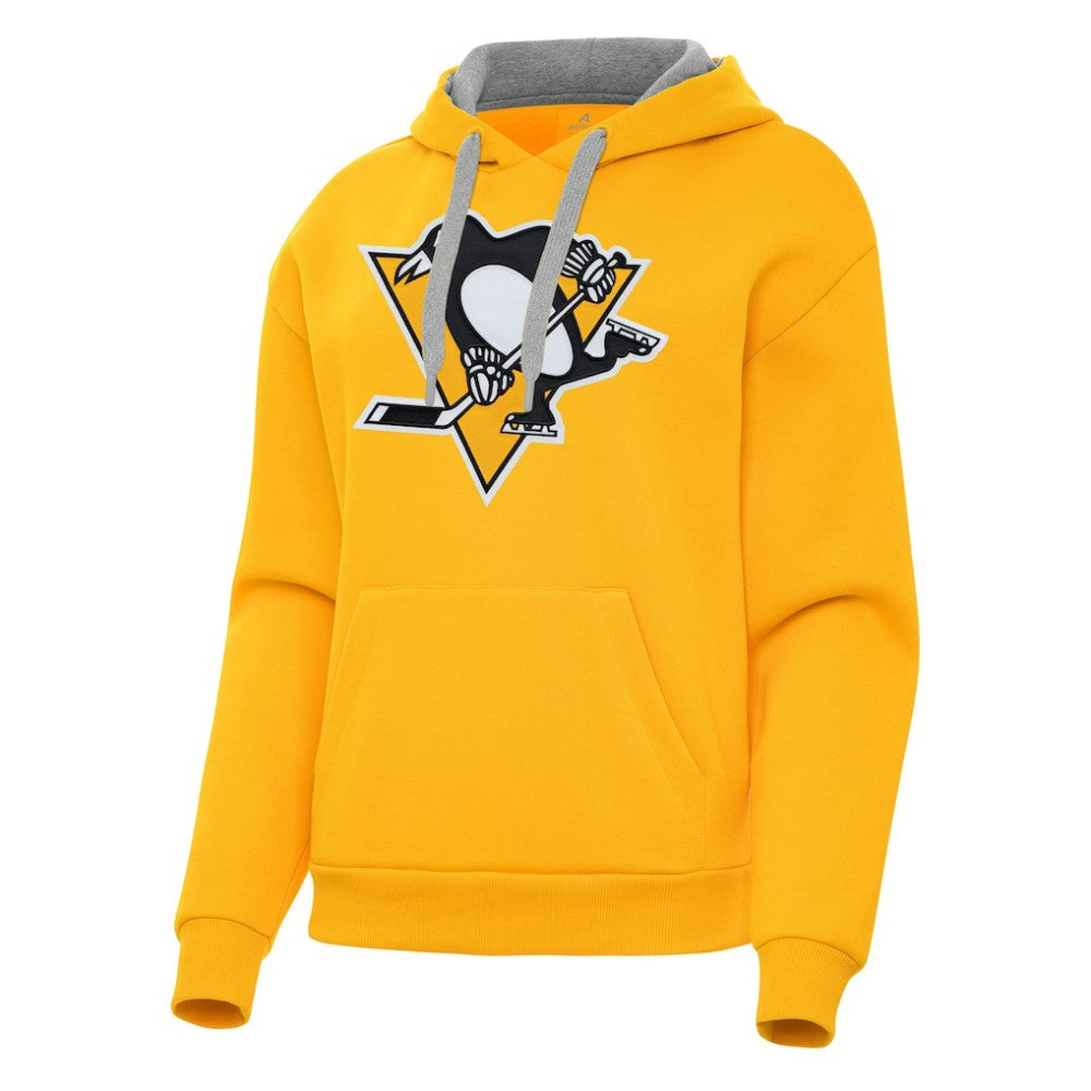 Pittsburgh Penguins Antigua Women's Victory Pullover Hoodie Gold