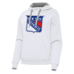 New York Rangers Antigua Women's Victory Pullover Hoodie White