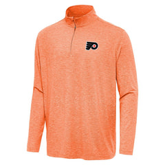 Philadelphia Flyers Antigua Hunk Quarter-Zip Top Heather Orange