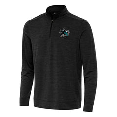 San Jose Sharks Antigua Bright Quarter-Zip Top Heather Black