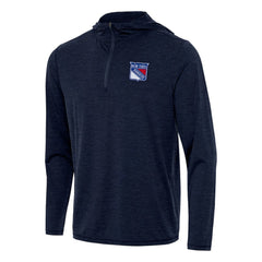 New York Rangers Antigua Tidy Quarter-Zip Hoodie Heather Navy