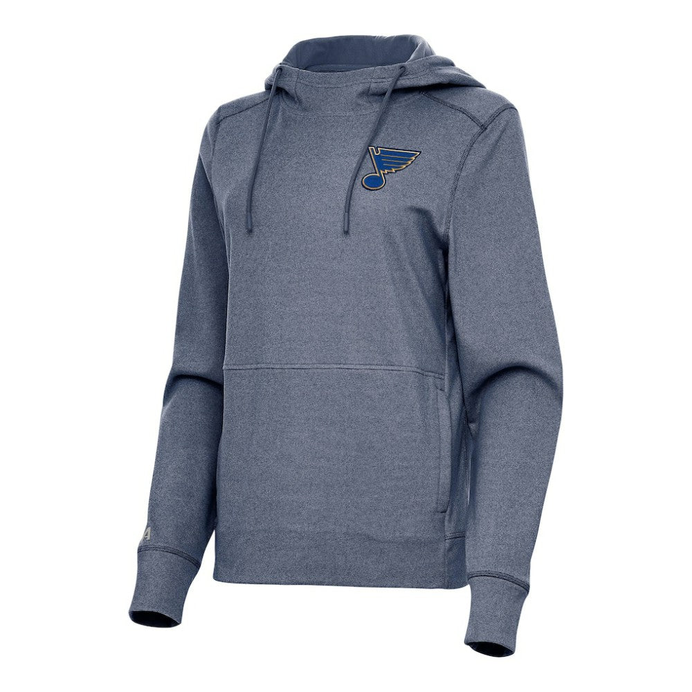 St. Louis Blues Antigua Women's Justice Pullover Hoodie Heather Navy