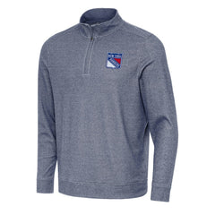 New York Rangers Antigua Subtle Quarter-Zip Sweatshirt Heather Navy
