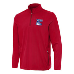 New York Rangers Antigua Perilous Quarter-Zip Sweatshirt Red