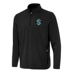 Seattle Kraken Antigua Perilous Quarter-Zip Sweatshirt Black