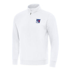 New York Rangers Antigua Victory Quarter-Zip Mock Sweatshirt White