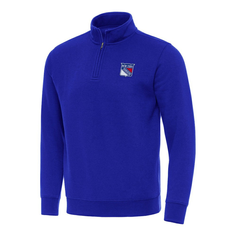 New York Rangers Antigua Victory Quarter-Zip Mock Sweatshirt Blue