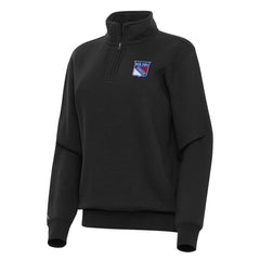 New York Rangers Antigua Women's Victory Quarter-Zip Sweatshirt Black