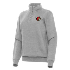Ottawa Senators Antigua Women's Victory Quarter-Zip Sweatshirt Heather Gray