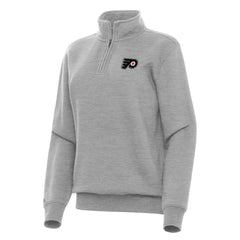 Philadelphia Flyers Antigua Women's Victory Quarter-Zip Sweatshirt Heather Gray