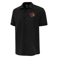 Ottawa Senators Antigua Activate Woven Short Sleeve Button-Up Shirt Black