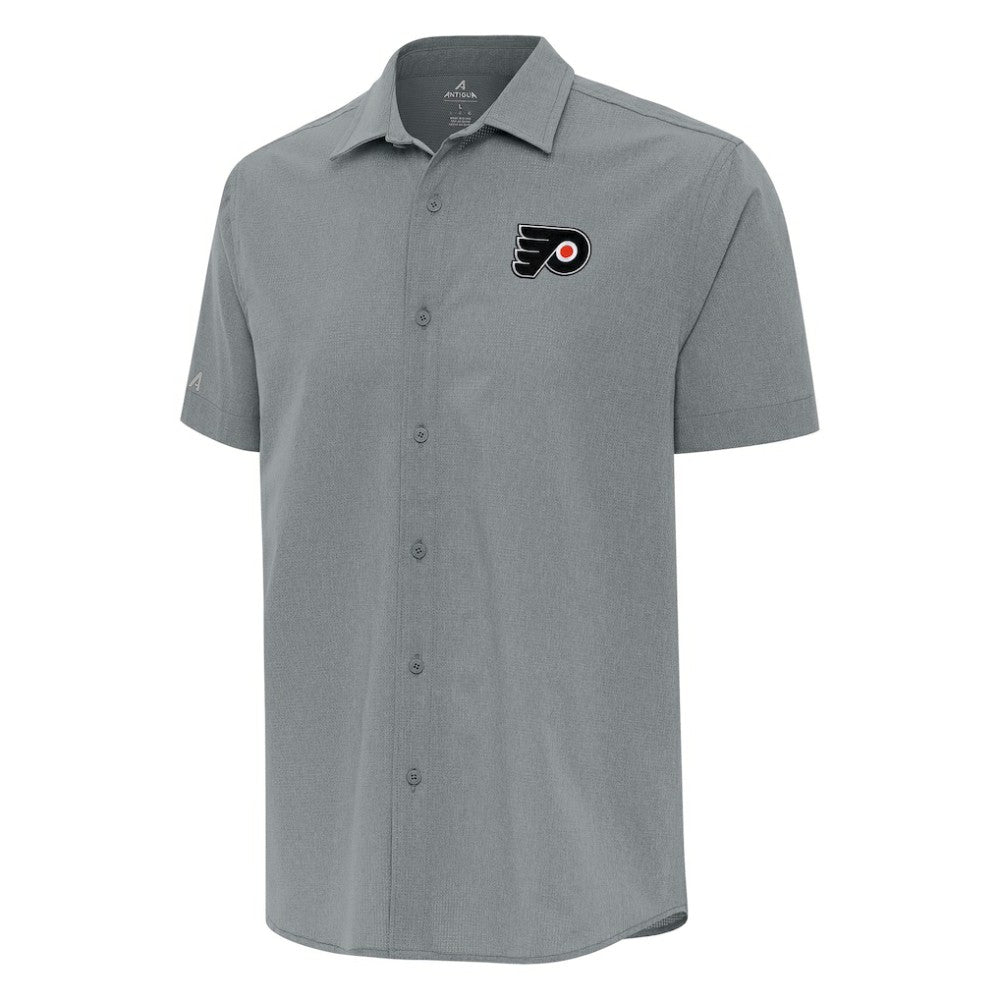 Philadelphia Flyers Antigua Activate Woven Short Sleeve Button-Up Shirt Gray