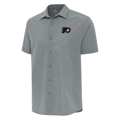 Philadelphia Flyers Antigua Activate Woven Short Sleeve Button-Up Shirt Gray