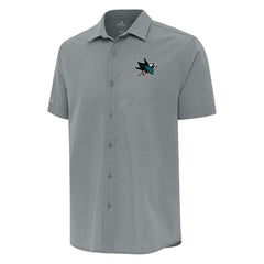 San Jose Sharks Antigua Activate Woven Short Sleeve Button-Up Shirt Gray