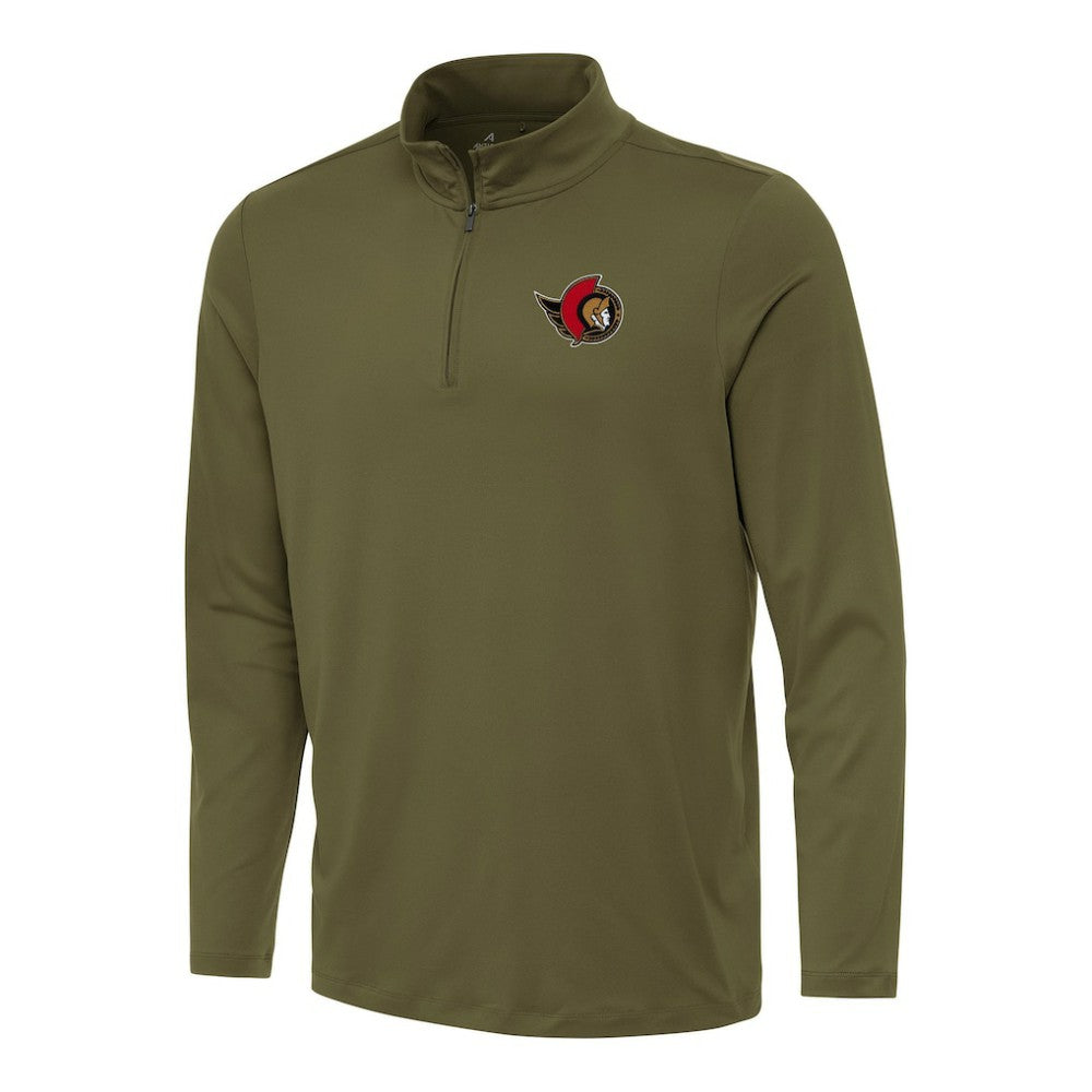 Ottawa Senators Antigua Reprocess Quarter-Zip Top Olive
