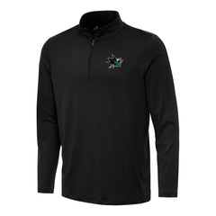 San Jose Sharks Antigua Reprocess Quarter-Zip Top Black