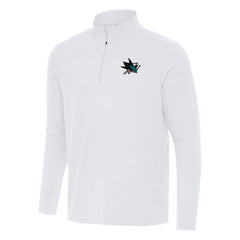 San Jose Sharks Antigua Intent Quarter-Zip Top White