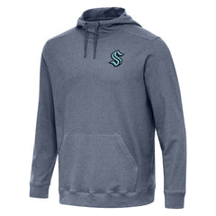 Seattle Kraken Antigua Cloud Pullover Hoodie Heather Navy