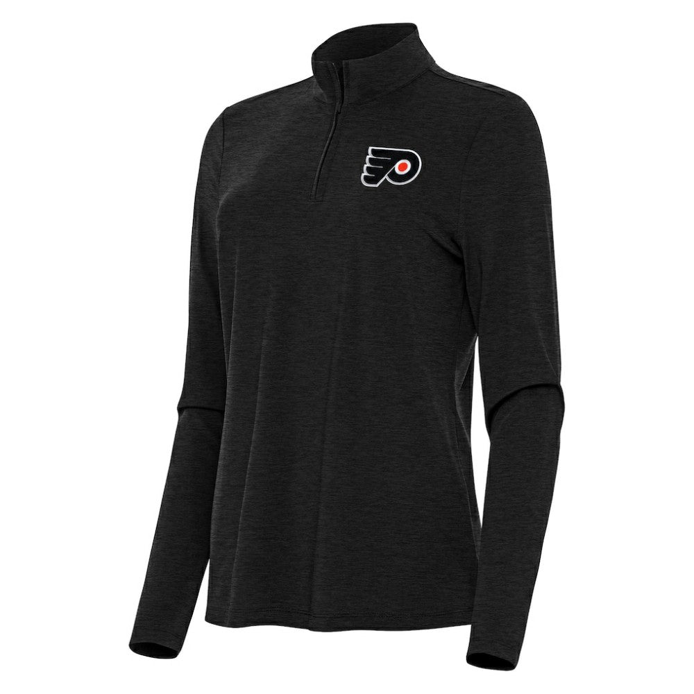 Philadelphia Flyers Antigua Women's Bright Quarter-Zip Top Heather Black