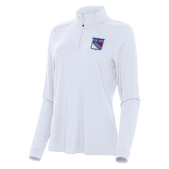 New York Rangers Antigua Women's Intent Quarter-Zip Top White