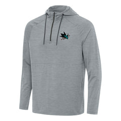 San Jose Sharks Antigua Spikes Quarter-Zip Hoodie Heather Gray