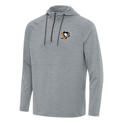 Pittsburgh Penguins Antigua Spikes Quarter-Zip Hoodie Heather Gray