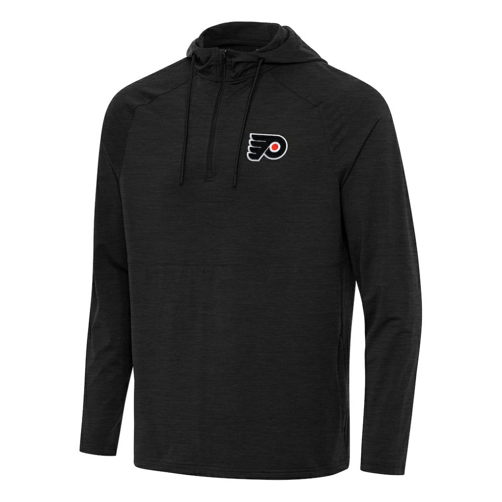 Philadelphia Flyers Antigua Spikes Quarter-Zip Hoodie Heather Black