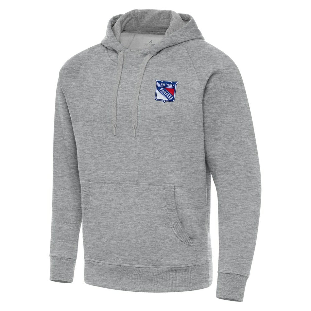 New York Rangers Antigua Big & Tall Victory Pullover Hoodie Heather Gray