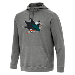 San Jose Sharks Antigua Cloud Pullover Hoodie Heather Black