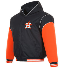 Houston Astros JH Design Youth Reversible Fleece Full-Snap Hoodie Jacket Black