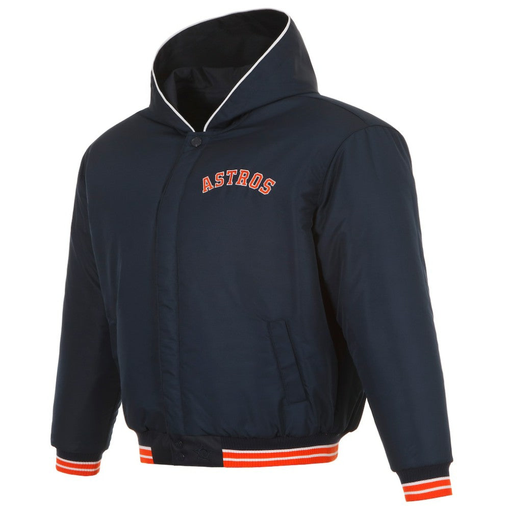 Houston Astros JH Design Youth Reversible Fleece Full-Snap Hoodie Jacket Black