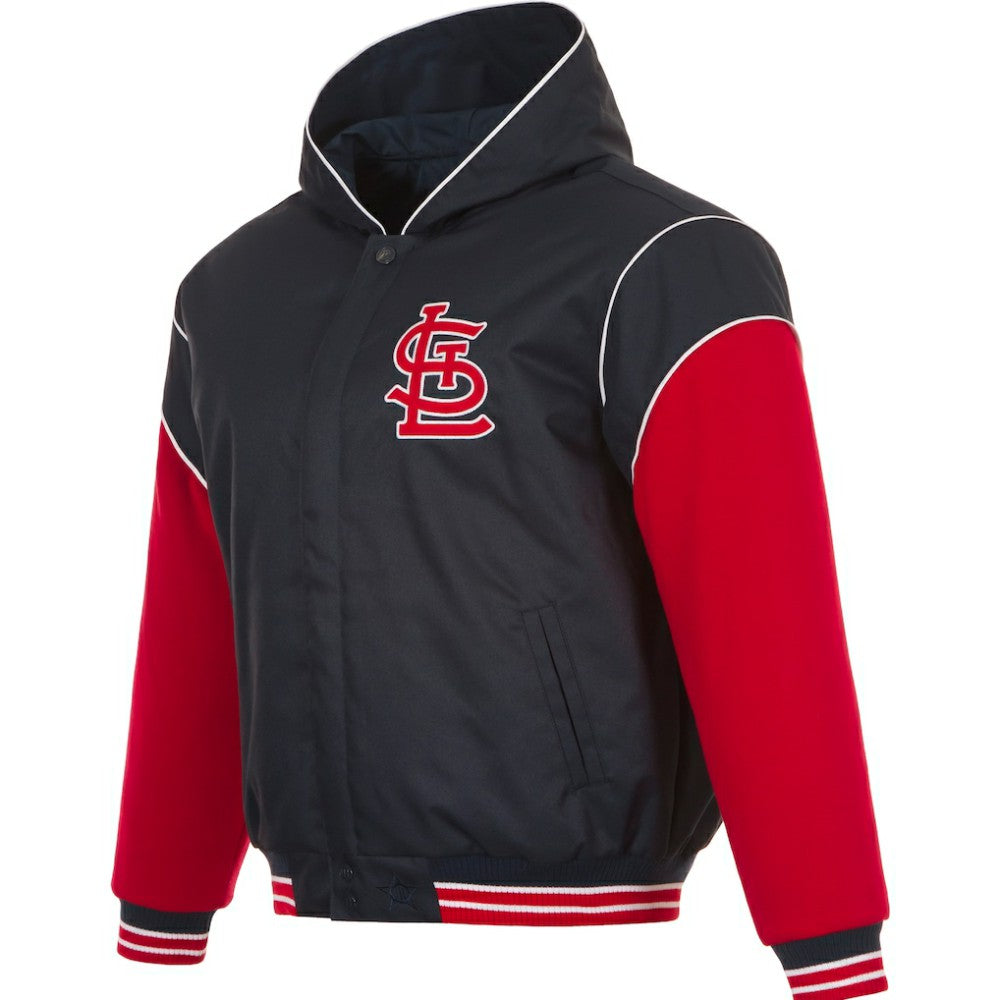 St. Louis Cardinals JH Design Youth Reversible Fleece Full-Snap Hoodie Jacket Black