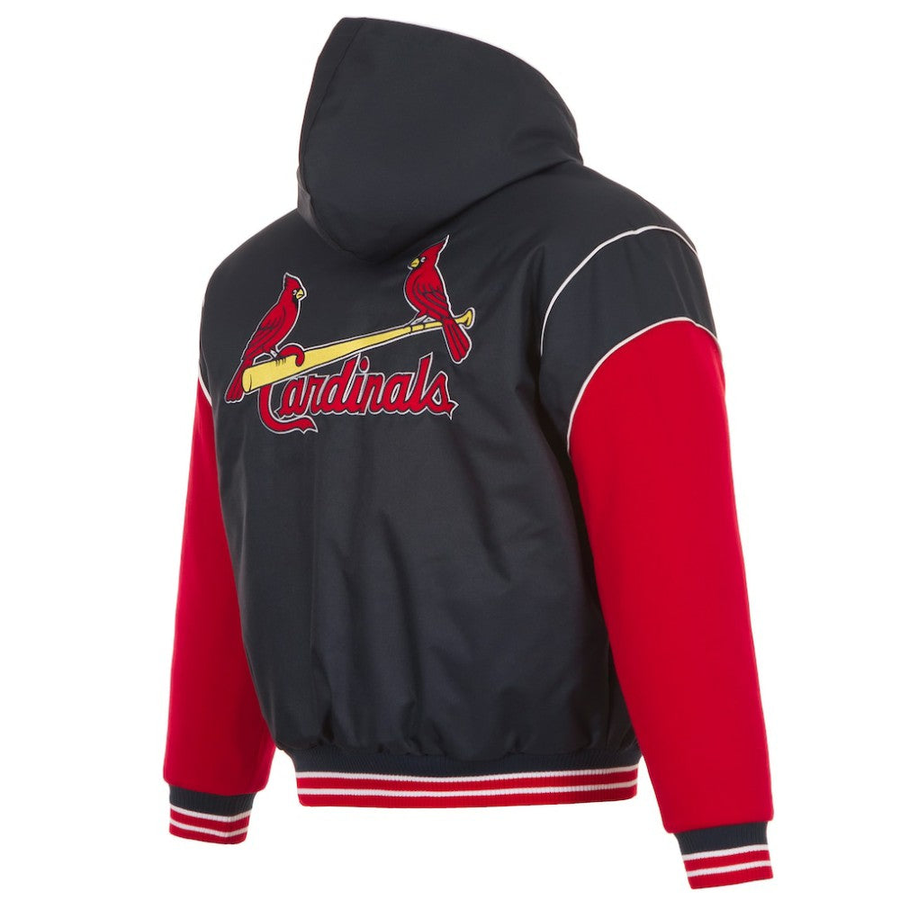 St. Louis Cardinals JH Design Youth Reversible Fleece Full-Snap Hoodie Jacket Black