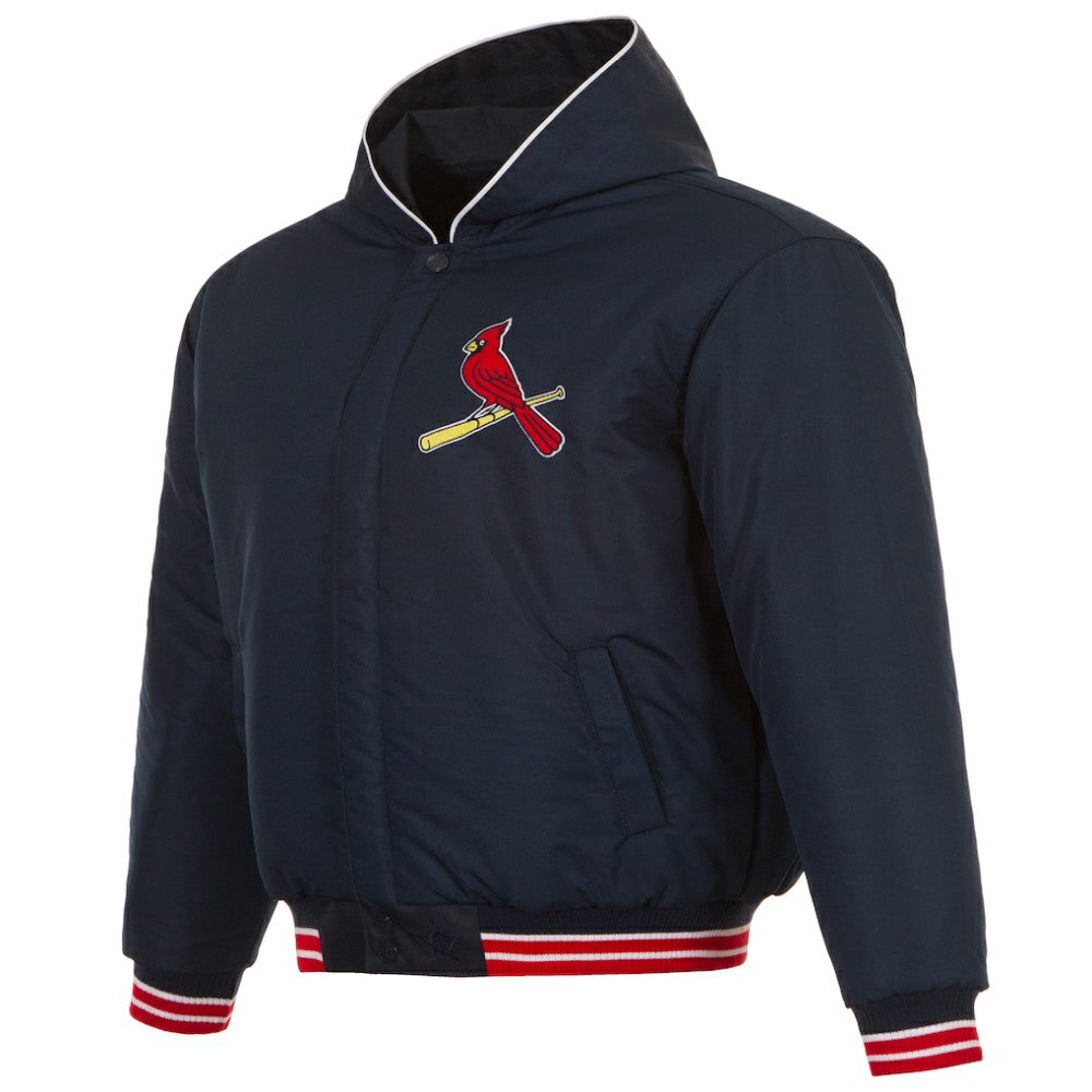St. Louis Cardinals JH Design Youth Reversible Fleece Full-Snap Hoodie Jacket Black