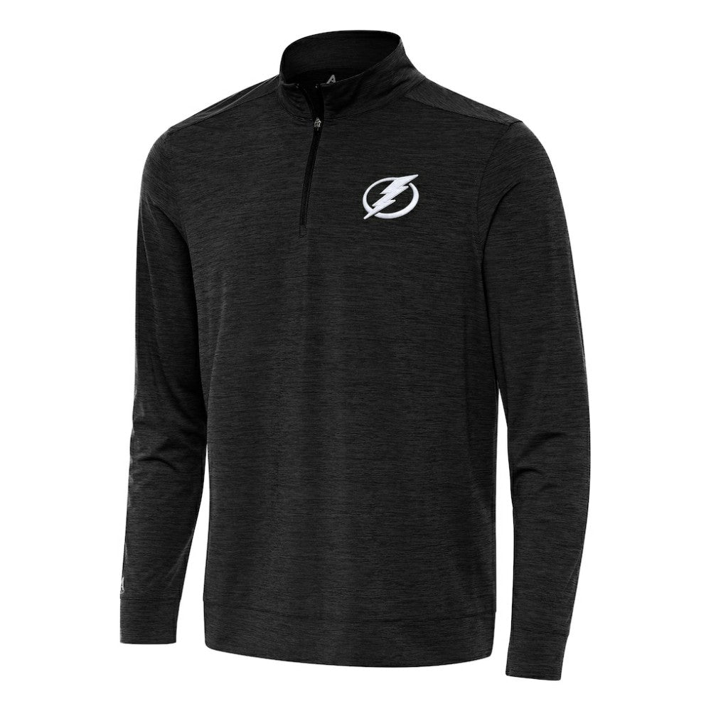 Tampa Bay Lightning Antigua Bright Quarter-Zip Top Heather Black