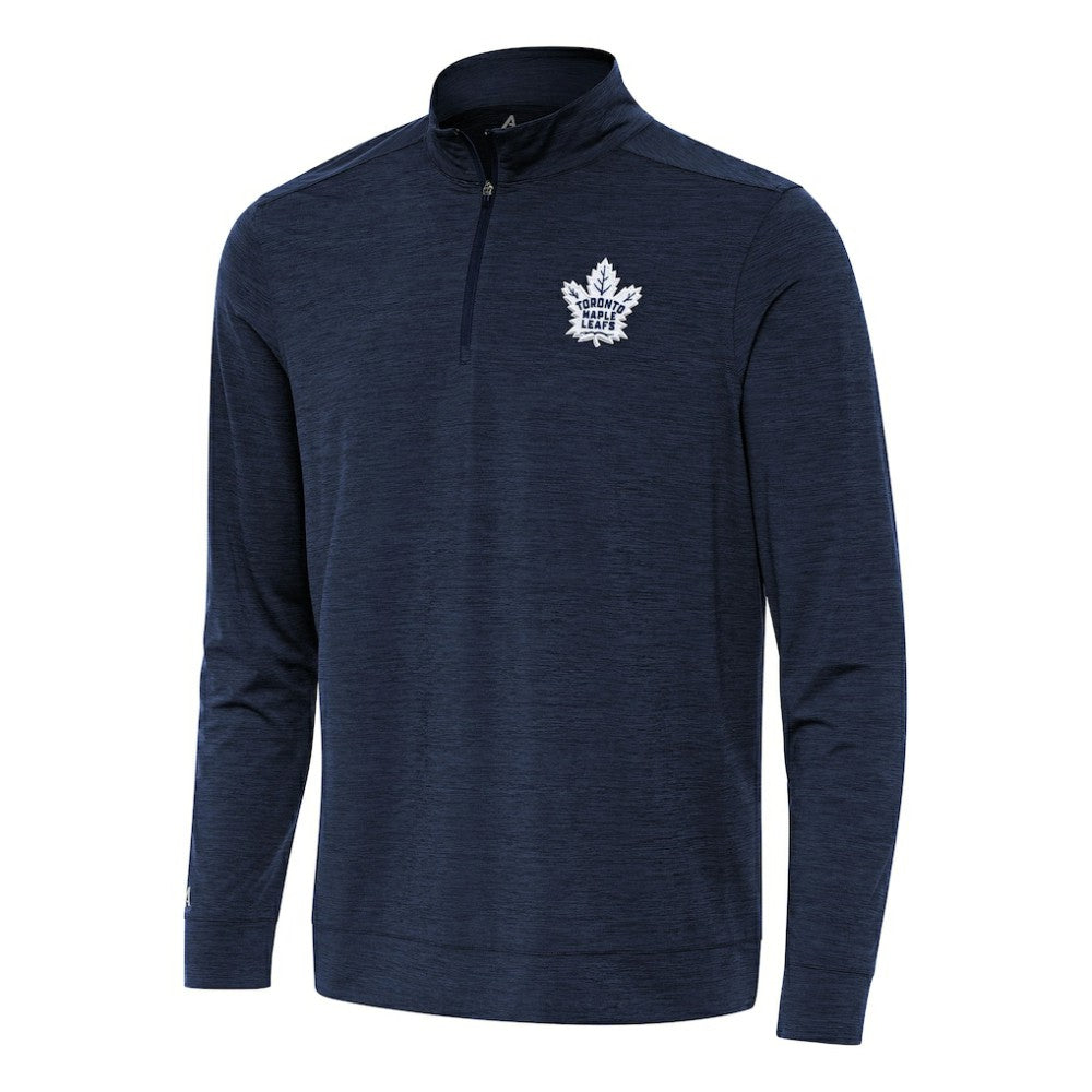 Toronto Maple Leafs Antigua Bright Quarter-Zip Top Heather Navy