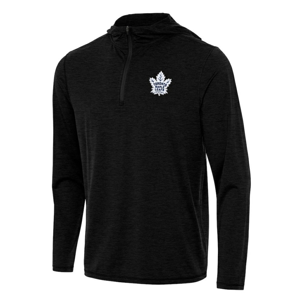 Toronto Maple Leafs Antigua Tidy Quarter-Zip Hoodie Heather Black