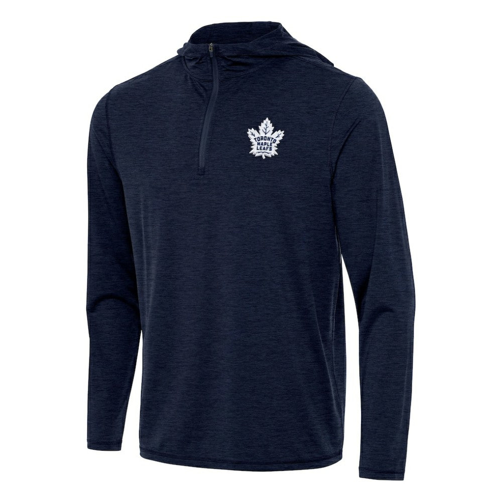 Toronto Maple Leafs Antigua Tidy Quarter-Zip Hoodie Heather Navy