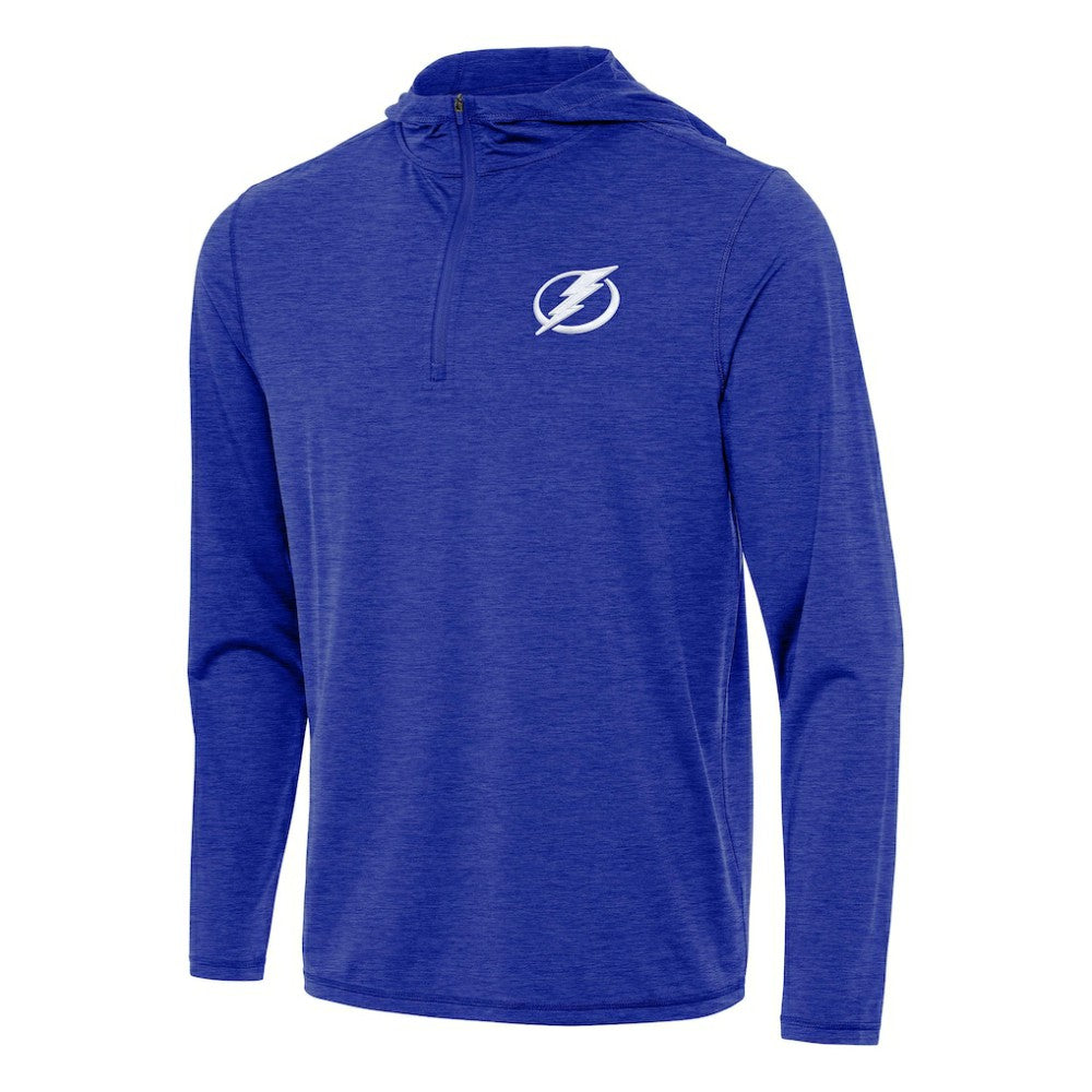 Tampa Bay Lightning Antigua Tidy Quarter-Zip Hoodie Heather Royal