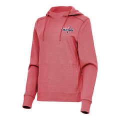 Washington Capitals Antigua Women's Justice Pullover Hoodie Heather Red
