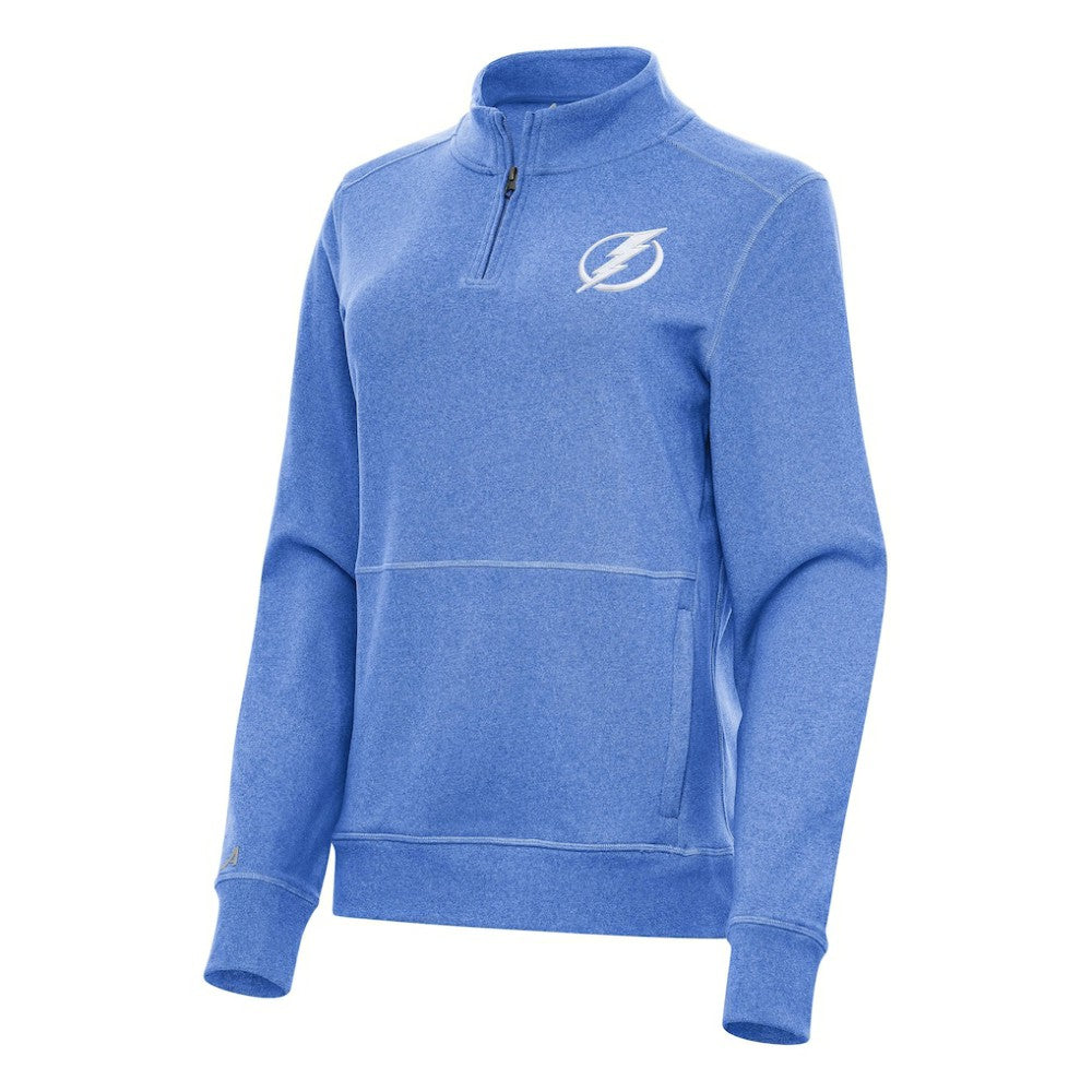 Tampa Bay Lightning Antigua Women's Crush Quarter-Zip Fleece Sweatshirt Heather Royal