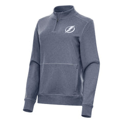 Tampa Bay Lightning Antigua Women's Crush Quarter-Zip Fleece Sweatshirt Heather Navy