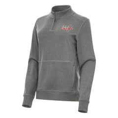 Washington Capitals Antigua Women's Crush Quarter-Zip Fleece Sweatshirt Heather Black